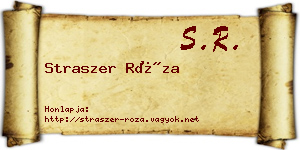 Straszer Róza névjegykártya